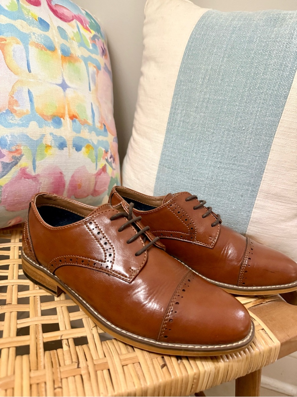 Ashford Hayes Boys Brown Leather Dress Shoes